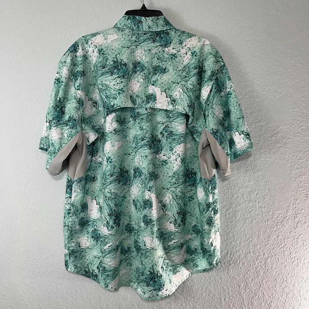 Reel Legends Mariner II Vented Fishing Shirt Mens L Button Up Wicking‎ Pocket